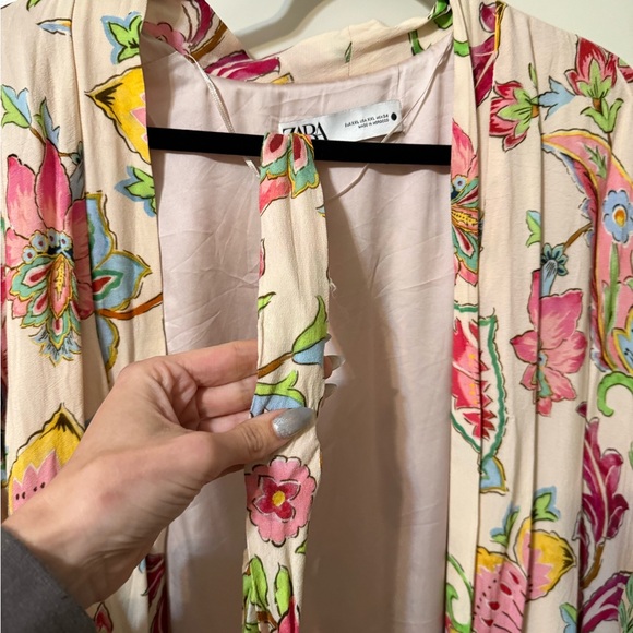 Zara Multicolor Floral Printed Kimono with pocket size xxl - Picture 11 of 12